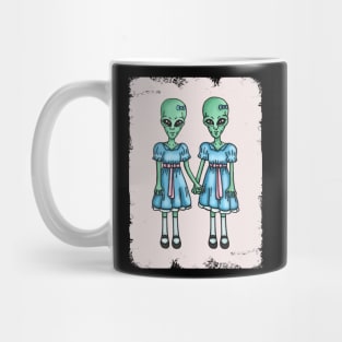 Creepy Alien Twins Mug